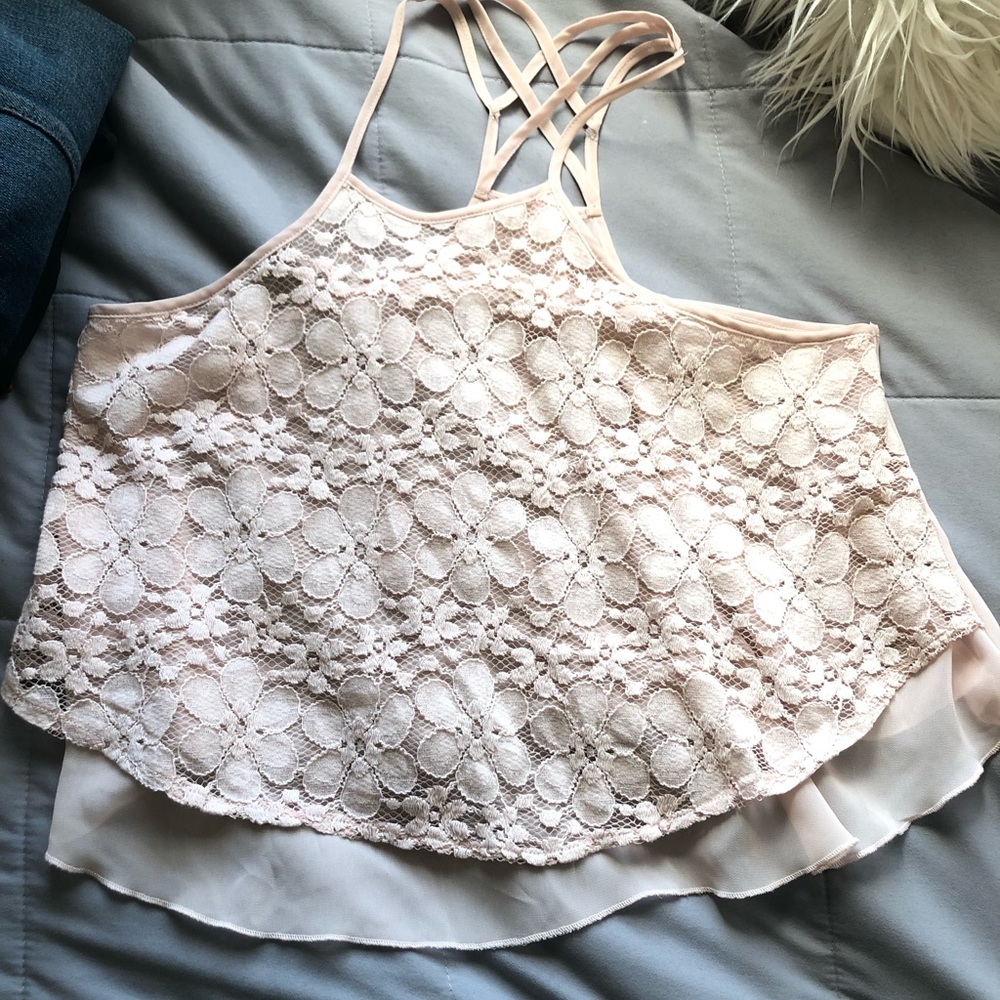 Pink layered top